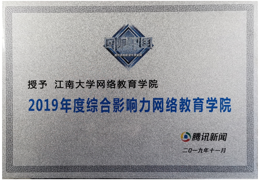继网学院荣获“2019年度综合影响力网络教育学院”称号